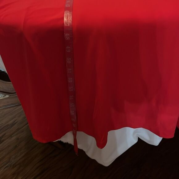 Calvin Klein Dress Small Red V Neck Slimming Ribbed Sleeveless Maxi Side Zipper - Picture 15 of 15